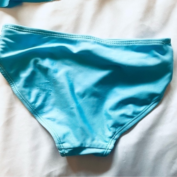 Justice Girls 2 Piece Ruffled Halter Rainbow Strap Tankini Swimsuit Size S 7/8 - Picture 10 of 11